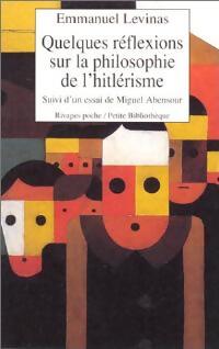 Livrenpoche : Quelques réflexions sur la philosophie de l'hitlerisme - Emmanuel Levinas - Livre