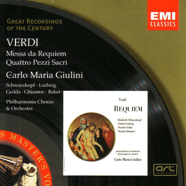 Livrenpoche : Verdi - Carlo Maria Giulini, Schwarzkopf, Ludwig, Gedda, ghiaurov, baker, philharmonia chorus & orchestra - Messa da requiem / quattro pezzi sacri - Verdi - CD
