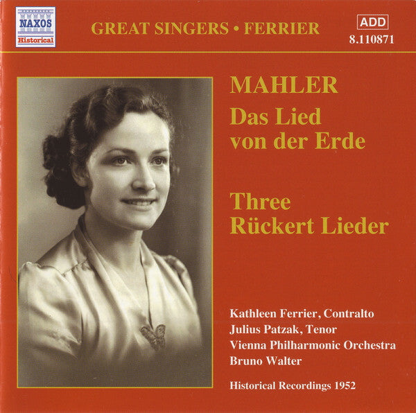 Livrenpoche : Mahler, Kathleen Ferrier - Fas lied von der erde / three rückert lieder - Mahler, Kathleen Ferrier - CD