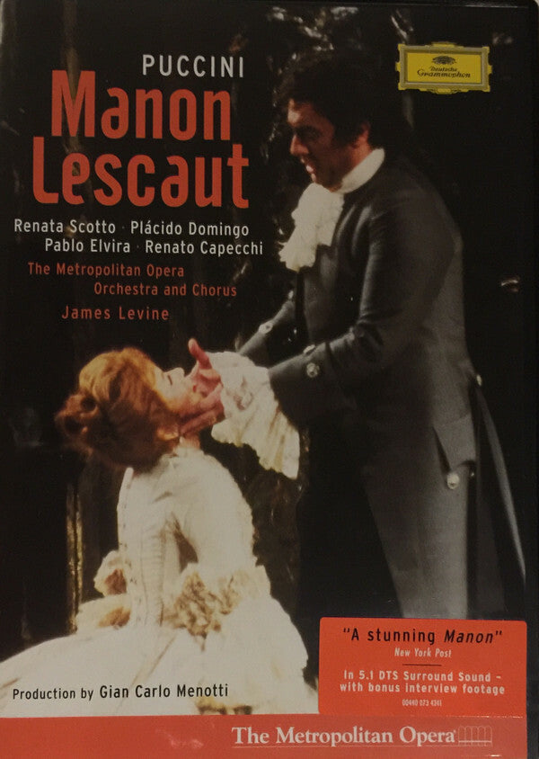 Livrenpoche : Puccini, Renata Scotto, Placido Domingo, Pablo Elvira, Renato Capecchi, The Metropoltan Opera Orchestra, Metropolitan Opera Chorus, James Levine - Manon lescaut - XXX - DVD