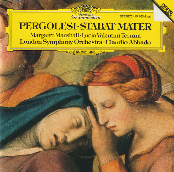 Livrenpoche : Pergolesi - Margaret marshall, lucia valentini terrani, london symphony orchestra, claudio abbado - Stabat mater - Pergolesi - CD