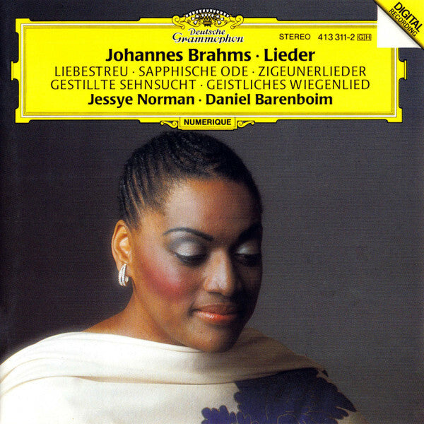Livrenpoche : Johannes Brahms, Jessye Norman, Daniel Barenboim - Lieder : Liebestreu sapphische ode zigeunerlieder gestillte sehnsucht geistliches wiegenlied - Jessye Norman, Daniel Barenboim, Johannes Brahms - CD