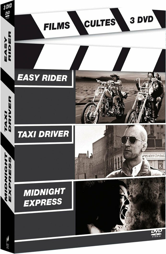 Livrenpoche : Coffret Films cultes 3 DVD : Easy rider / Taxi driver / Midnight express - Martin Scorsese, Dennis Hopper, Alan Parker - DVD