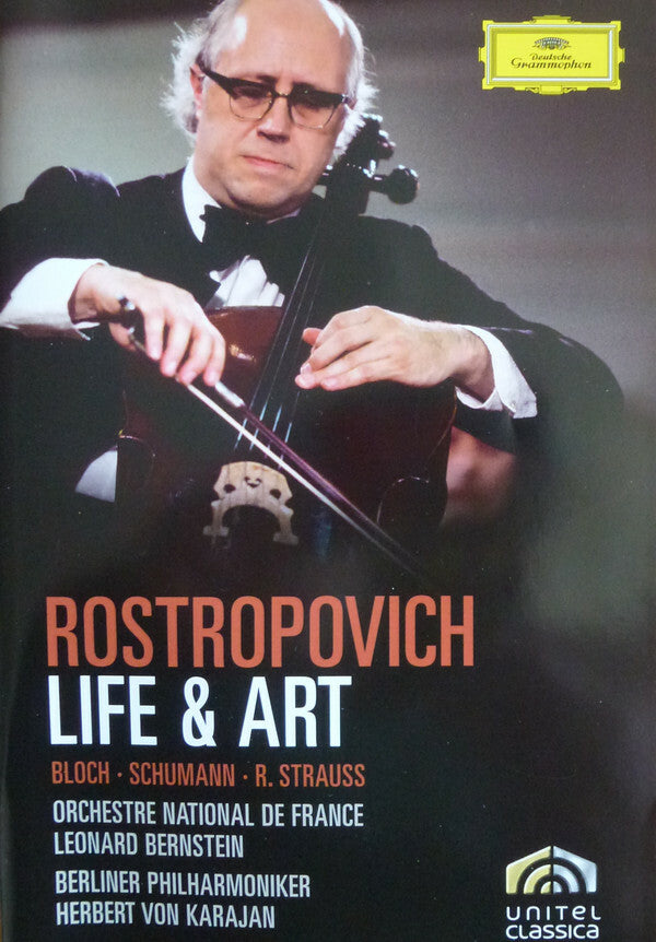 Livrenpoche : Rostropovich, Bloch, Schumann, R. Strauss, Orchestre National De France, Leonard Bernstein, Berliner Philharmoniker, Herbert Von Karajan - Life & art - Herbert Von Karajan, Rostropovich, Bloch, Schumann, R. Strauss, Orchestre National De France, Leonard Bernstein, Berliner Philharmoniker - DVD