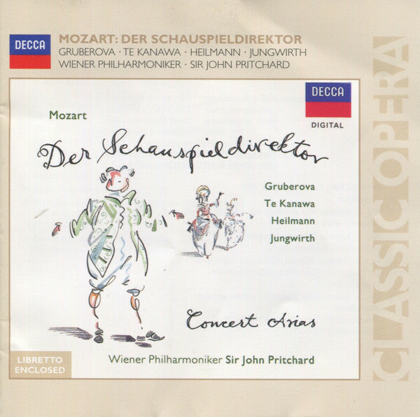 Livrenpoche : Mozart*, Wiener Philharmoniker, Sir John Pritchard* - Der Schauspieldirektor / Concert Arias - Mozart, Wiener Philharmoniker, Sir John Pritchard - CD