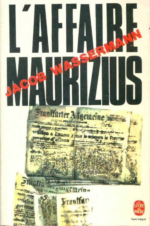 Livrenpoche : L'affaire Maurizius - Jakob Wassermann - Livre