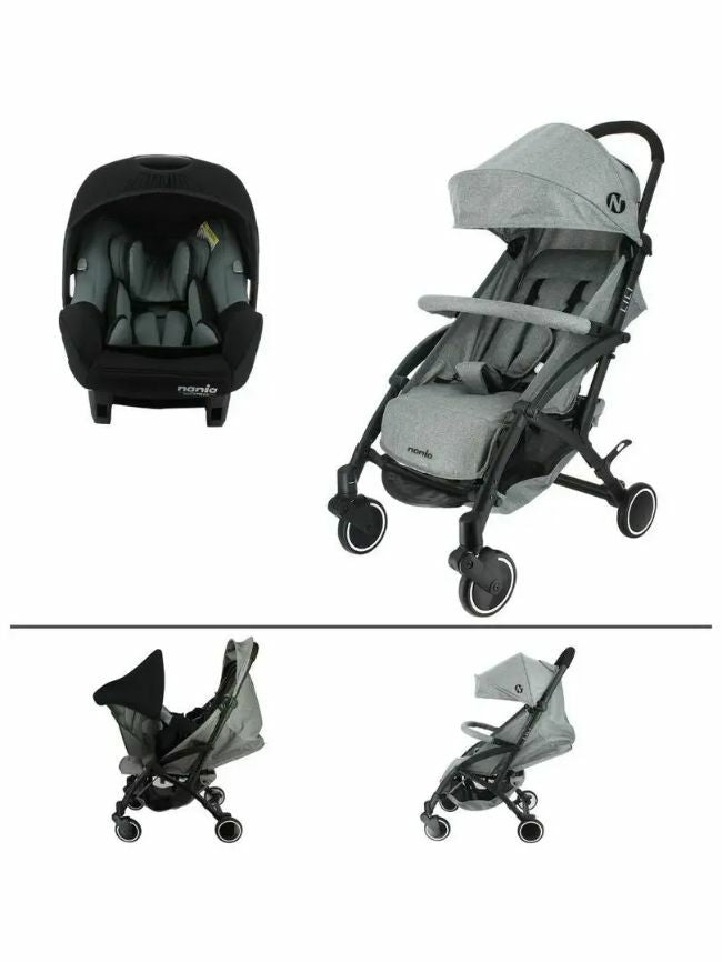 Livrenpoche : Poussette combinée 2 en 1 NANIA LILI 0-36 mois - Dossier réglable + Siege auto BEONE EVO R129 40-85 cm - - Divers