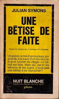 Livrenpoche : Une bêtise de faite - Julian Symons - Livre