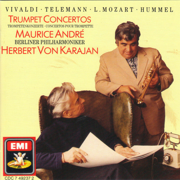 Livrenpoche : Maurice André, Vivaldi*, Telemann*, L. Mozart*, Hummel*, Herbert Von Karajan*, Berliner Philharmoniker - Trumpet Concertos - Vivaldi, Telemann, Herbert Von Karajan, Berliner Philharmoniker, Maurice André, Hummel, L. Mozart - CD