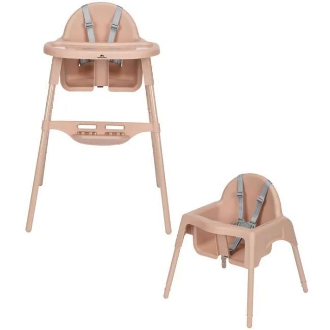 Livrenpoche : Chaise haute bébé BEBECONFORT Meely 2 en 1, évolutive en petite chaise, De 6 mois à 3 ans rose - - Divers