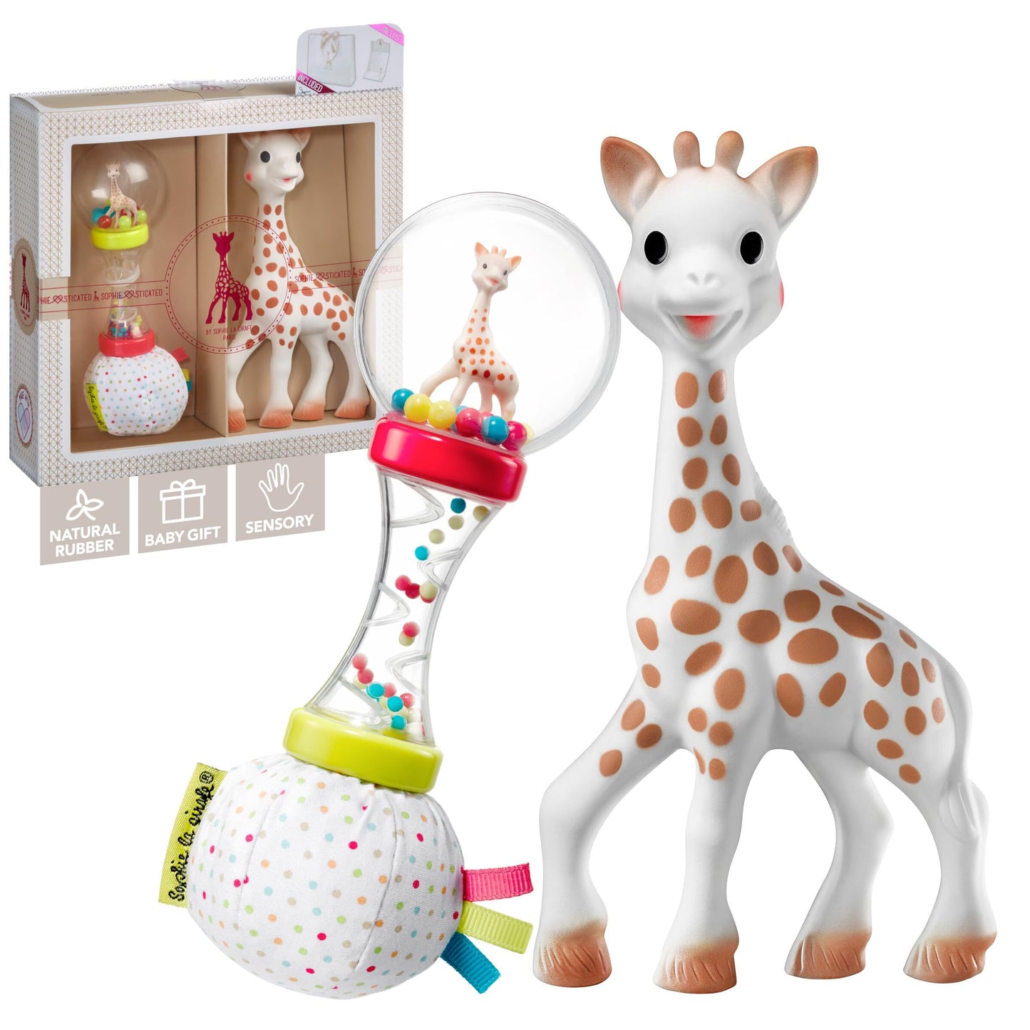 Livrenpoche : Coffret cadeau naissance sophie la girafe + hochet soft maracas - - Divers