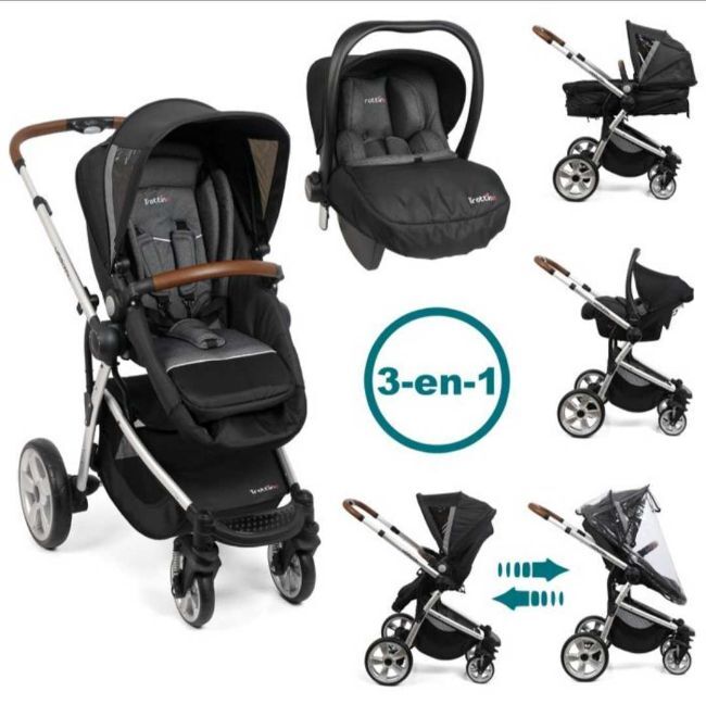 Livrenpoche : TROTTINE Pack Poussette 3 en 1 réversible + Siège auto bébé R129 TS HORIZON 2 Lx Silver - - Divers