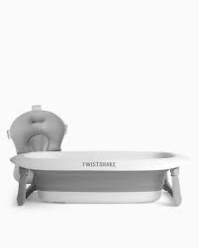 Baignoire bébé et coussin de bain Twistshake gris et blanc - - Divers