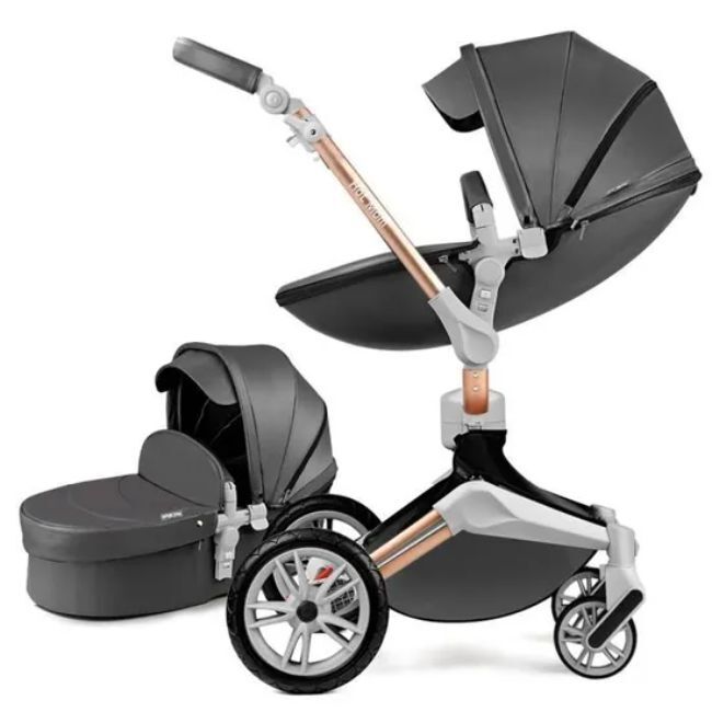 Poussette HotMom 2 en 1 360° Dark Grey - - Divers