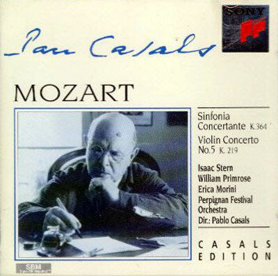 Mozart* - Pablo Casals, Isaac Stern, William Primrose / Erica Morini - Sinfonia Concertante / Violin Concerto N°5 - Mozart - CD