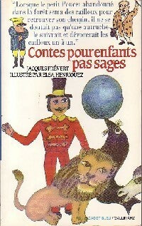 Livrenpoche : Contes pour enfants pas sages - Jacques Prévert - Livre