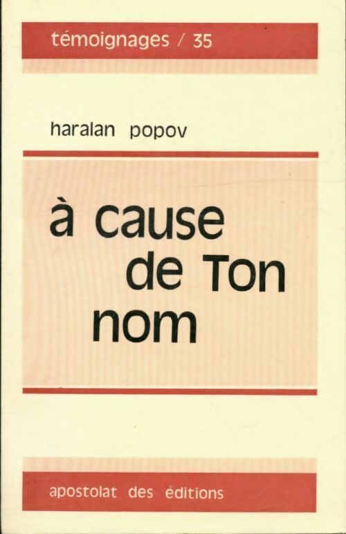 Livrenpoche : A cause de ton nom - Haralan Popov - Livre