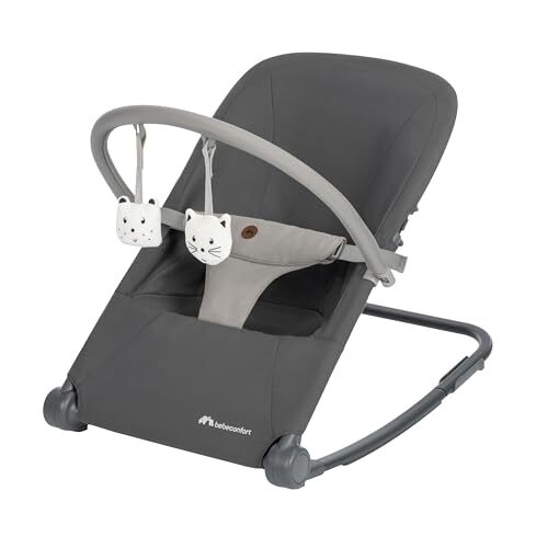 Bebeconfort aster, transat bébé, 02 ans, léger , pliable ultra compact, dossier réglable, arche de jeux amovible, harnais à 3 points, mode fixe, tinted graphite - - Divers
