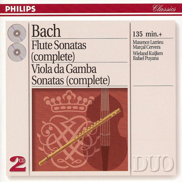 Bach* - Maxence Larrieu, Marçal Cervera, Rafael Puyana, Wieland Kuijken - Flute Sonatas (Complete) / Viola Da Gamba Sonatas (Complete) - Bach - CD