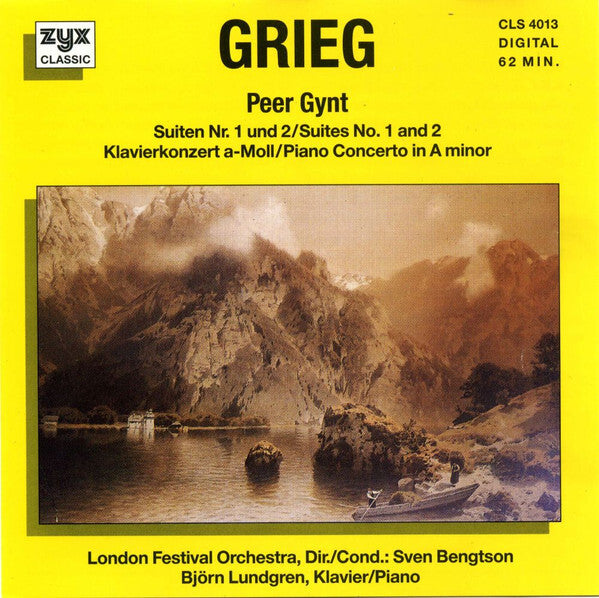 Grieg, London Festival Orchestra , Sven Bengtson, Björn Lundgren - Peer gynt suite, piano concerto in a minor - GRIEG, London Festival Orchestra, Sven Bengtson, Björn Lundgren - CD