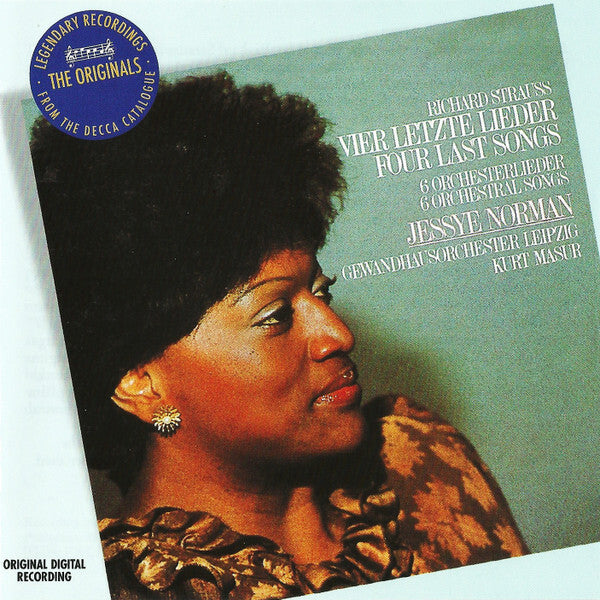 Richard Strauss - R. Strauss : Quatre derniers Lieder - 6 lieder avec orchestre - Jessye Norman, Gewandhausorchester Leipzig, Richard Strauss, Kurt Masur - CD