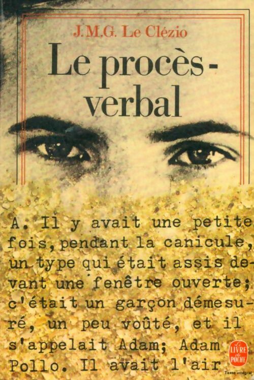 Le procès-verbal - Jean-Marie Gustave Le Clézio -  Le Livre de Poche - Livre