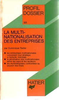 Livrenpoche : La multinationalisation des entreprises - Dominique Redor - Livre
