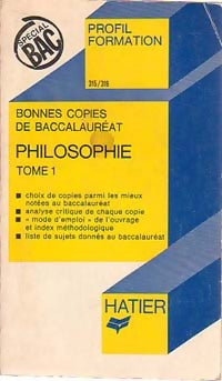 Livrenpoche : Bonnes copies du bac en Philosophie Tome I - Anne Souriau - Livre