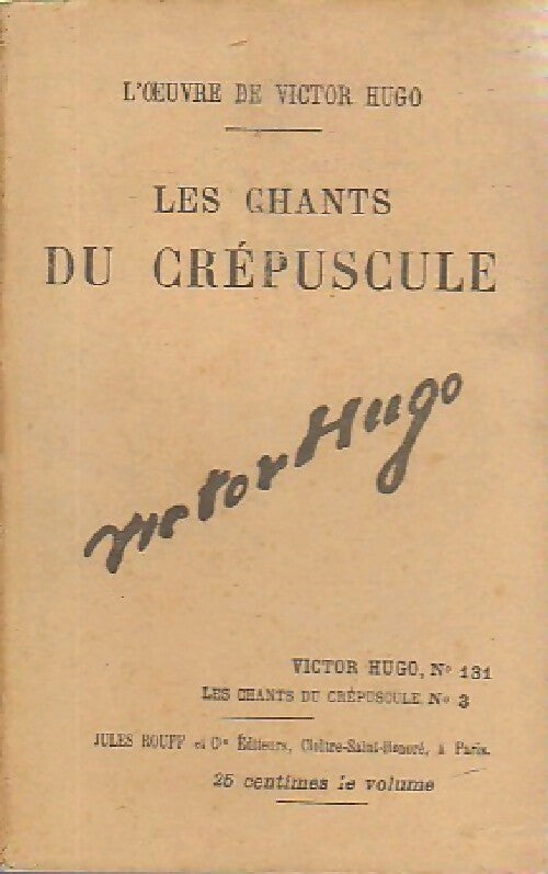 Livrenpoche : Les chants du crépuscule Tome III - Victor Hugo - Livre