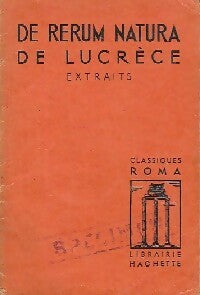 De rerum Natura de Lucrèce (extraits) - Pierre Burney -  Classiques Roma - Livre