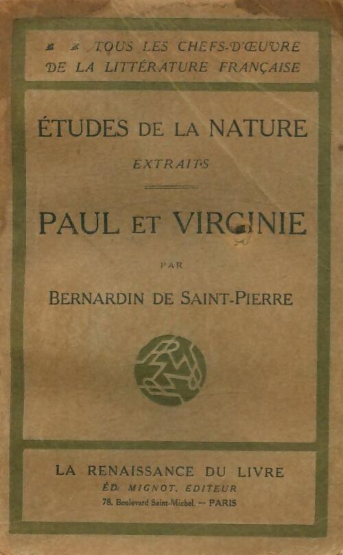 Livrenpoche : Paul et Virginie / Etudes de la nature (extraits) - Jacques-Henri Bernardin de Saint Pierre - Livre