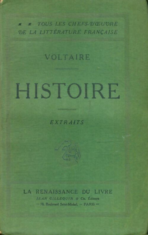 Livrenpoche : Histoire (extraits) - Voltaire - Livre