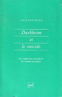 Livrenpoche : Durkheim et le suicide - Roger Establet, Christian Baudelot - Livre