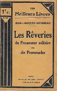 Livrenpoche : Les rêveries du promeneur solitaire - Jean-Jacques Rousseau - Livre