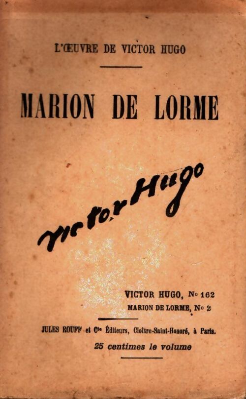 Livrenpoche : Marion de Lorme Tome II - Victor Hugo - Livre