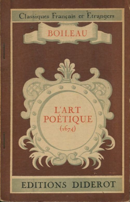 L'art poétique - Nicolas Boileau - Livre
