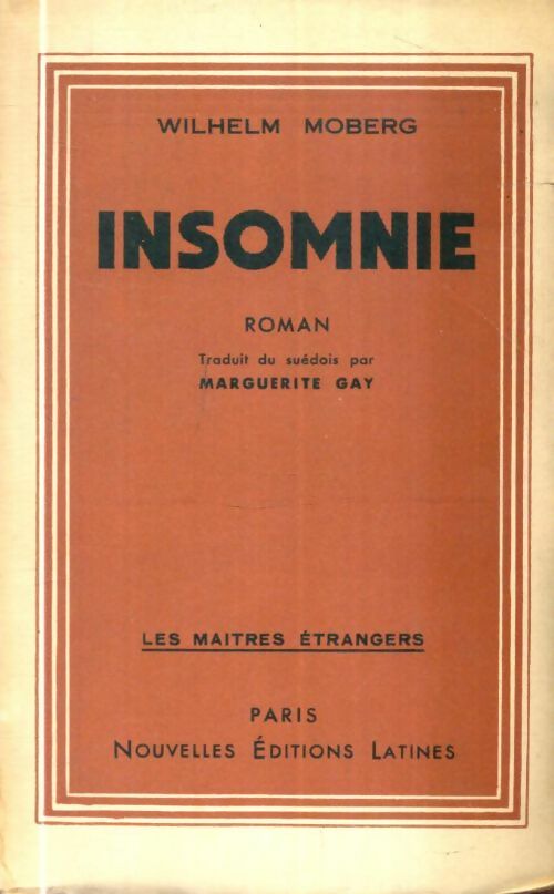 Livrenpoche : Insomnie - Wilhelm Moberg - Livre