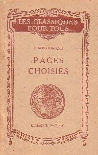 Livrenpoche : Pages choisies Tome I - François René Chateaubriand - Livre