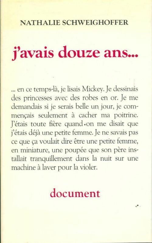 Livrenpoche : J'avais douze ans... - Nathalie Schweighoffer - Livre