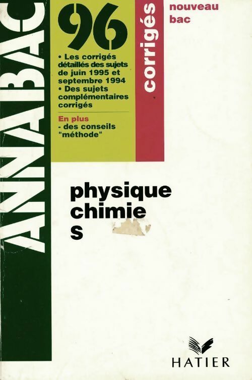 Livrenpoche : Physique chimie S Corrigés - Yves Kaminsky - Livre