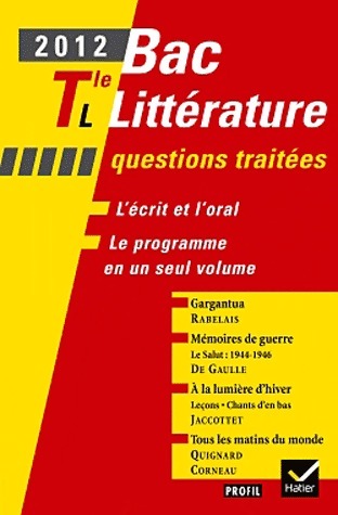 Livrenpoche : Littérature Terminale L Bac 2012 - Collectif - Livre