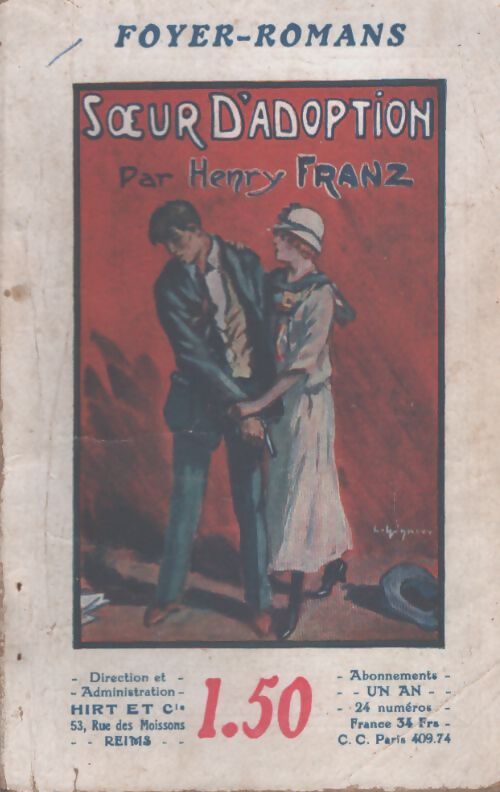 Soeur d'adoption - Henri Franz - Livre