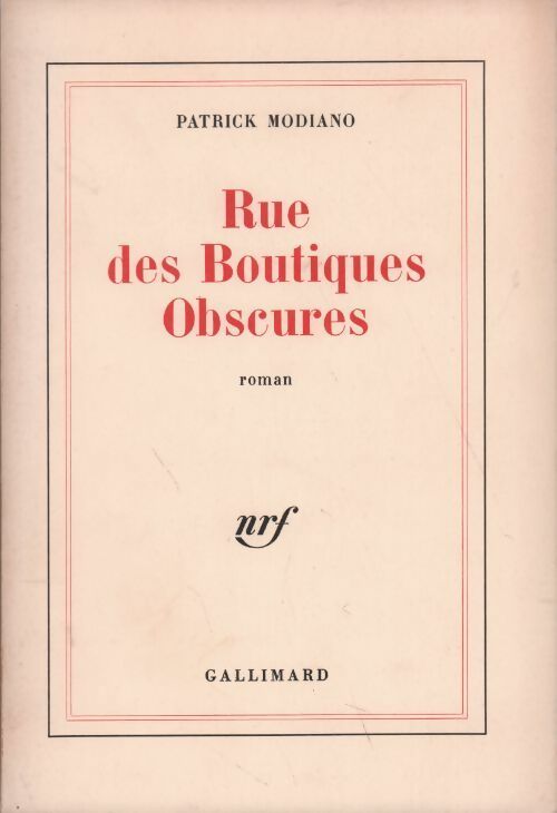 Livrenpoche : Rue des Boutiques Obscures - Patrick Modiano - Livre