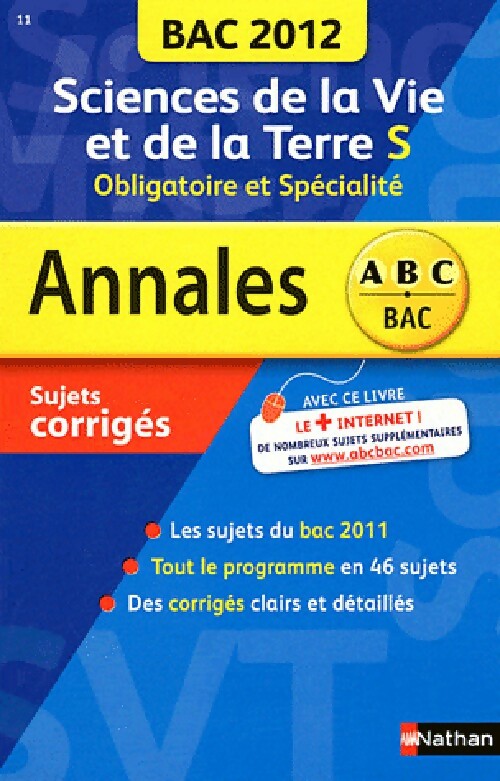 Livrenpoche : Sciences de la vie de la terre : Série S Corrigés 2012 - Christophe Durand - Livre
