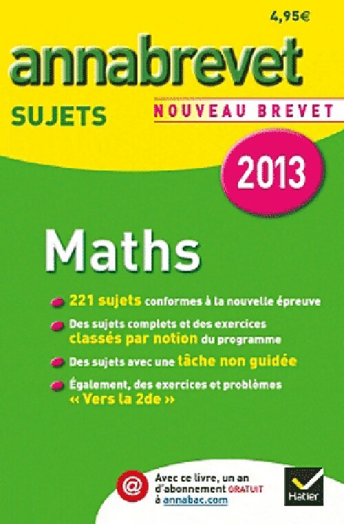 Livrenpoche : Maths Brevet Sujets 2013 - Bernard Demeillers - Livre