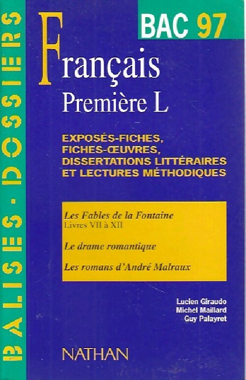 Livrenpoche : Français 1ère L 1997 - Collectif - Livre