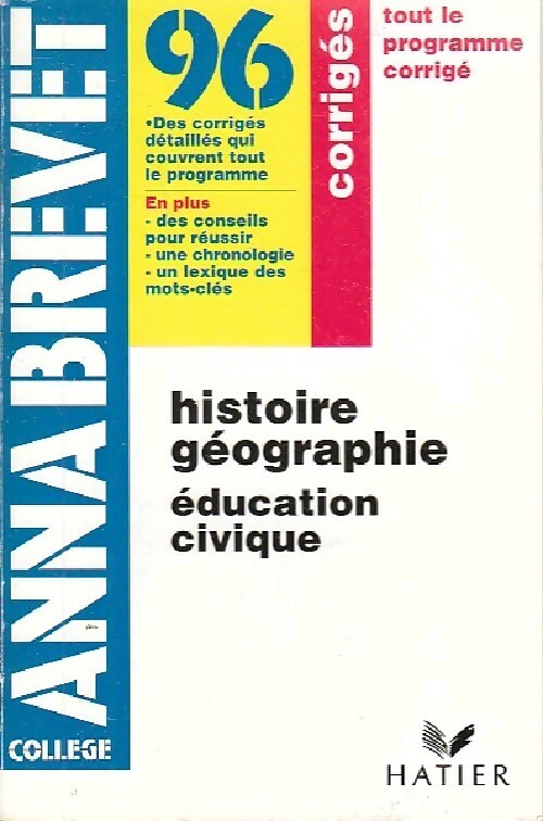 Livrenpoche : Histoire-géographie, Education civique Brevet Sujets et corrigés 2004 - Françoise Aoustin - Livre