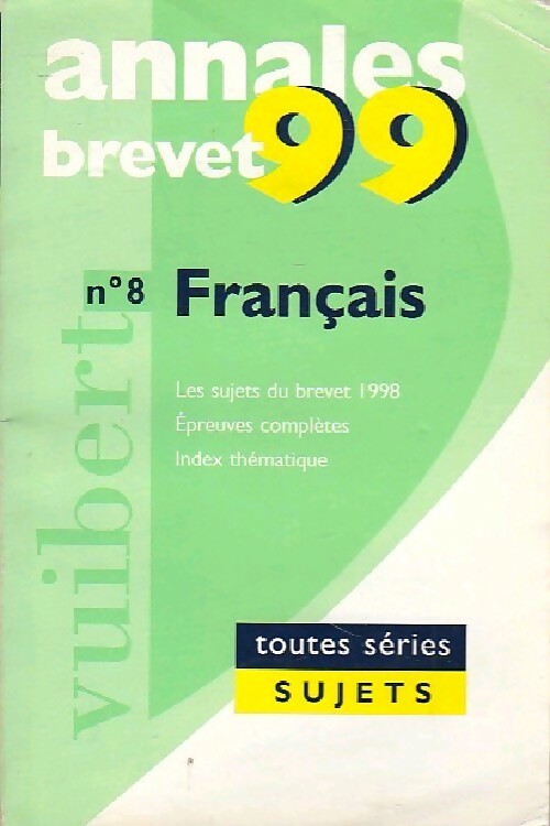 Livrenpoche : Français Brevet Sujets 1999 - Inconnu - Livre