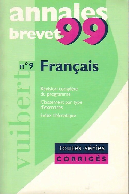 Livrenpoche : Français Brevet corrigés 1999 - Moïse Fdida - Livre