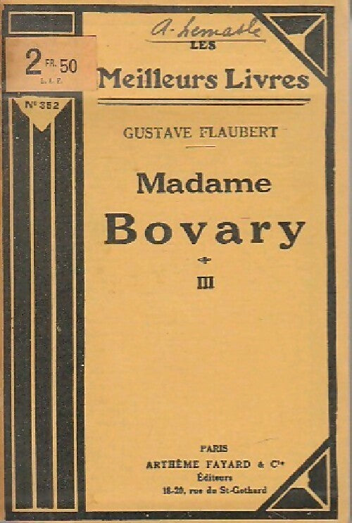 Livrenpoche : Madame Bovary Tome III - Gustave Flaubert - Livre